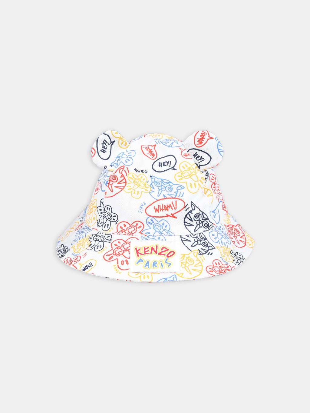 Ivory cloche for girl with print and logo